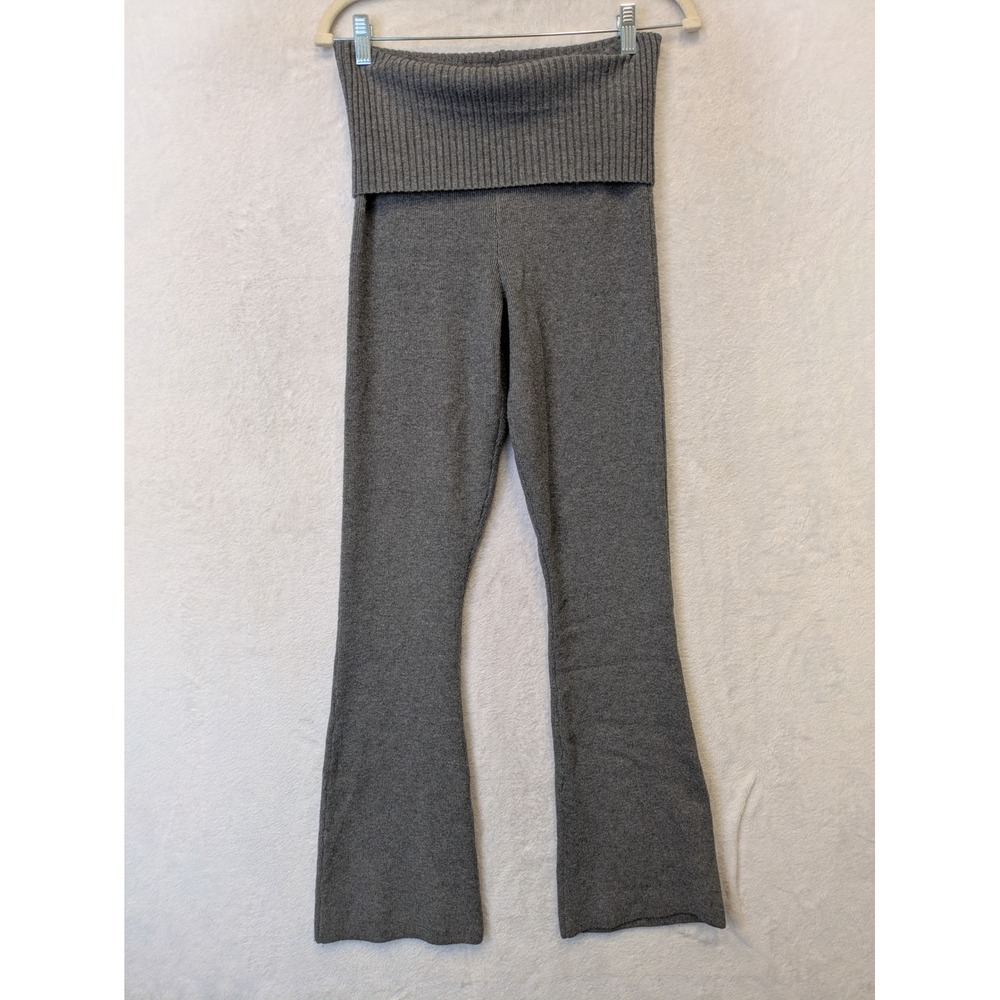 Pink Rose Womens Gray Ribbed Foldover Strapless Knit Tube Top Size Medium